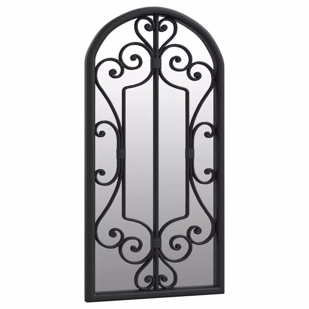 Berkfield Home Antique Black Rectangular Metal Wall Mirror W: 70 cm, H: 30 cm – 3