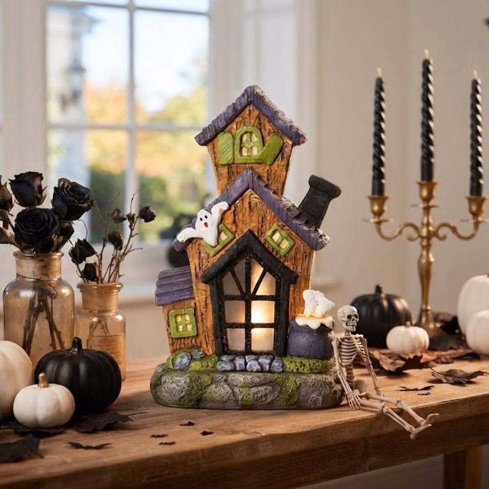 Garden Greatness Multicolour Illuminated Tall Spooky Haunted LED House Tabletop Decoration – 2