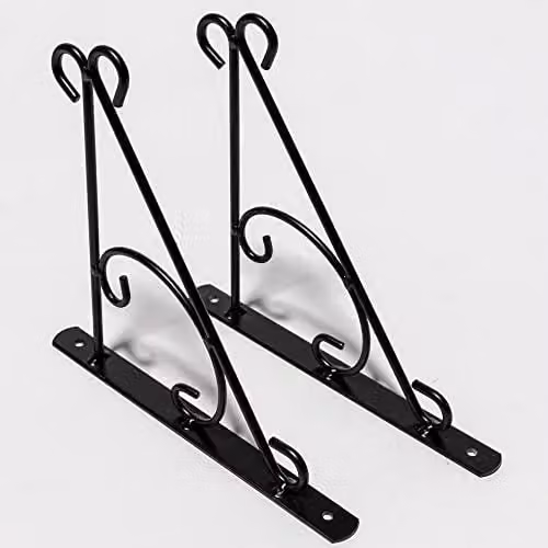 Primrose Black Curved Design Hanging Basket Bracket Hook for Outdoor Wall 28cm – 3