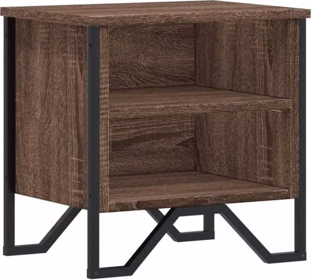 Berkfield Home Brown Oak Bedside Cabinet in Engineered Wood W/D/H: 40 x 30 x 40 cm