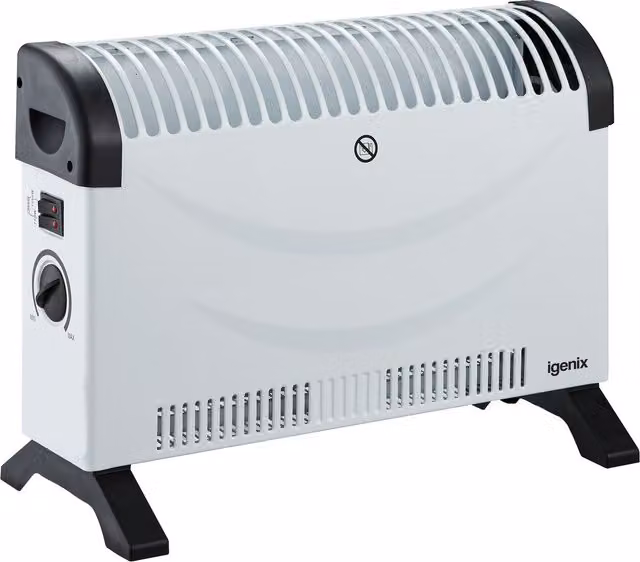 Igenix IG5200 Portable 2000W Electric Convector Heater with Adjustable Thermostat and Overheat Protection, White – 1