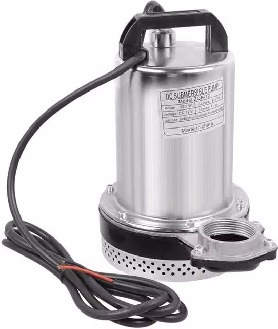 NESTLUNE 8000l Submersible 12V Garden Pond and Fountain Pump in Silver – 1