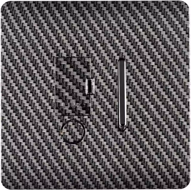 Trendi Switch 13 Amp Single Fused Spur Connection Unit with Flex Outlet in Carbon Fibre and Chrome – 1