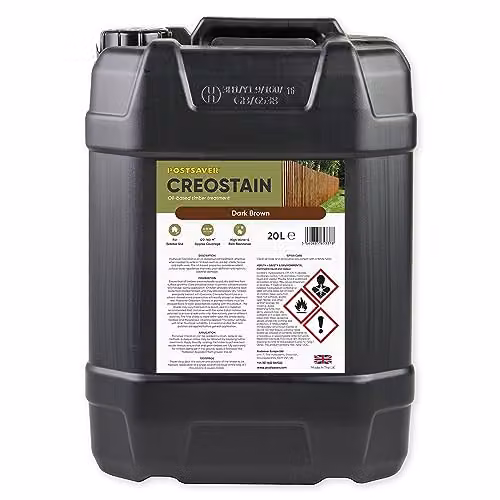 Postsaver Creocote Oil-Based Wood Treatment, Water Repellent and Weatherproof Wood Stain, 20 l, Brown – 1