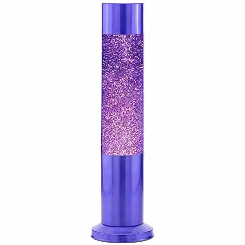 Nova Lighting Purple and Silver Glitter Sensory Tabletop Lamp