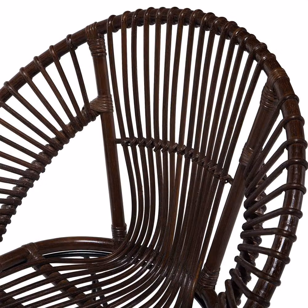Wyld and Coco Acapulco Rattan Armchair in Brown Wicker with Black Metal Legs – 4