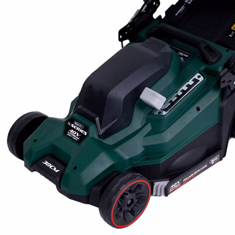 Webb 40V Cordless Rear Roller Lawn Mower with Rechargeable Battery and Mulching Kit, Green, 38cm – 2