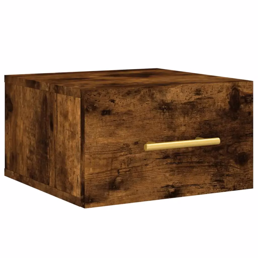 Berkfield Home Wall-mounted Bedside Cabinet in Smoked Oak Brown, W/D/H: 35 x 35 x 20 cm – 2
