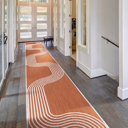 runrug Reversible Indoor/Outdoor Hallway Runner Rug in Terracotta, W/D/H: 60 x 240 x 0.2 cm – 1