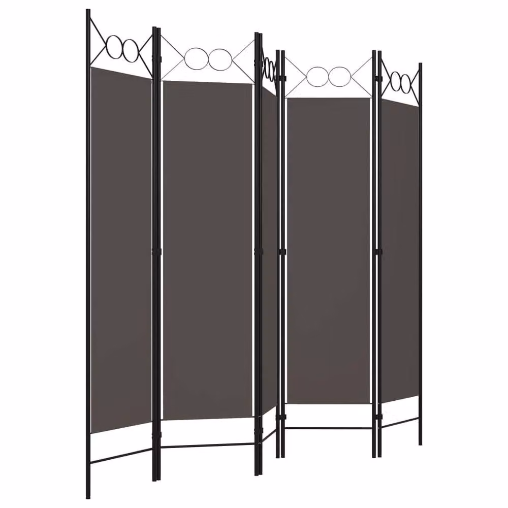 Berkfield Home 5-Panel Geometric Room Divider in Anthracite Grey, W/H: 200 x 180 cm – 2