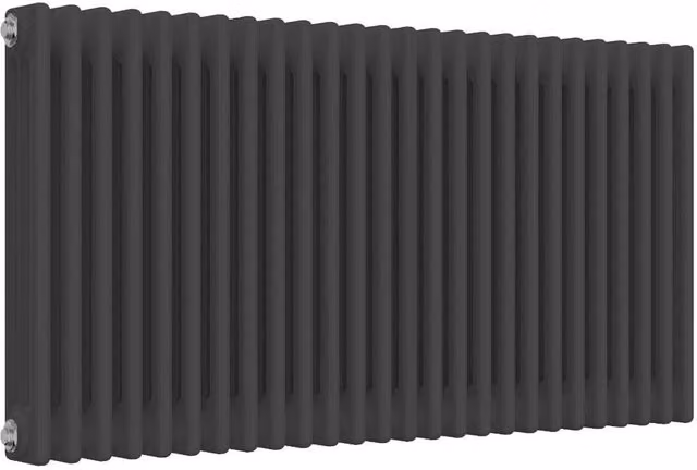 Bathroom Kingdom Colona Anthracite 3 Column Horizontal Traditional Wall Hung Radiator, Grey, H 119 cm x W 60 cm