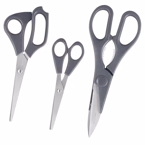 Culinare 3 Piece Multicolour Stainless Steel Kitchen Scissors Set