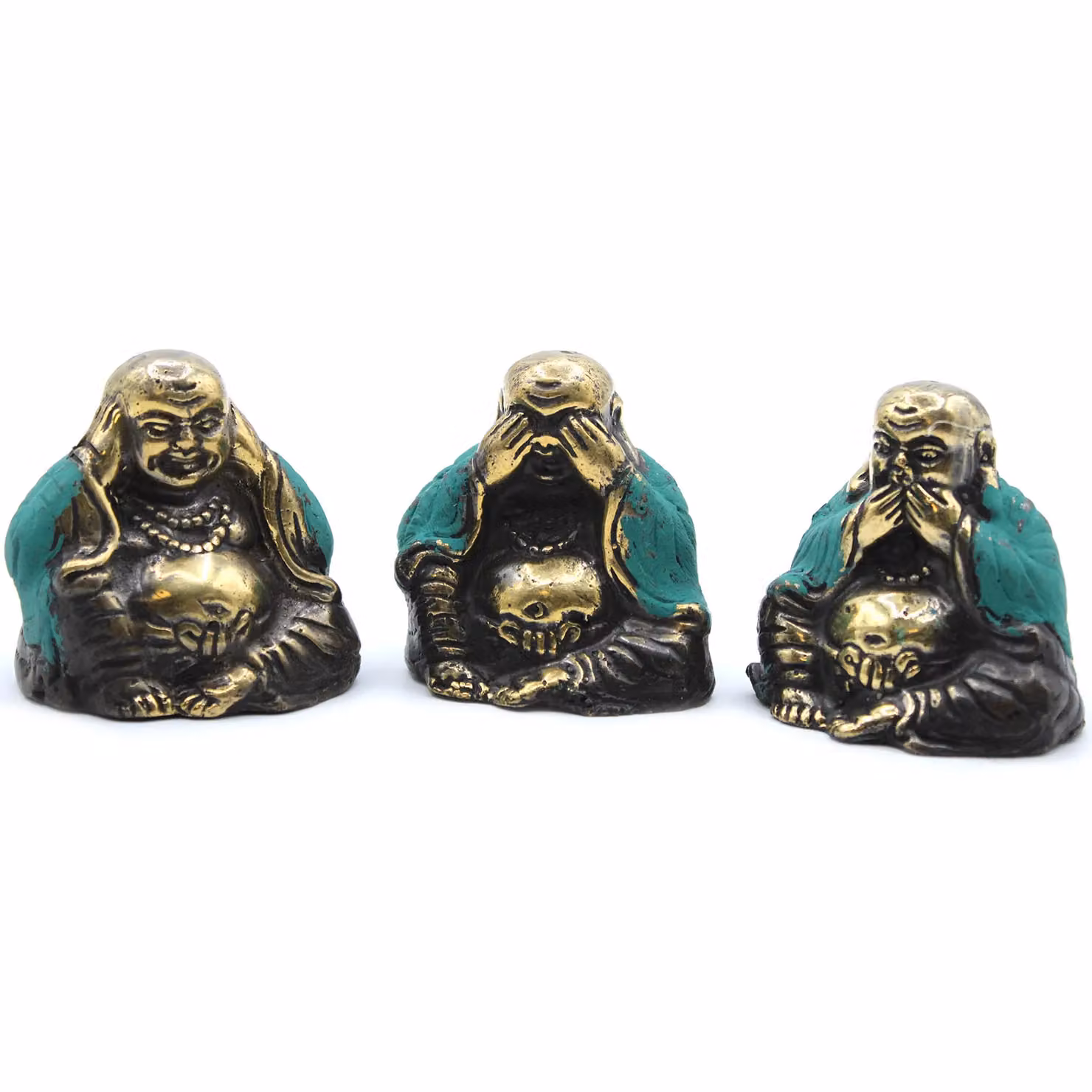 KDMD Set of 3 Gold Metal Oriental Buddha Tabletop Decorations – 2