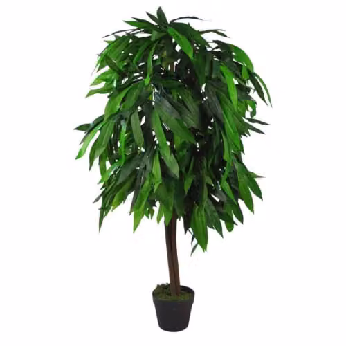 Leaf Design UK Realistic Artificial Mango Tree, Green, Height: 120 cm