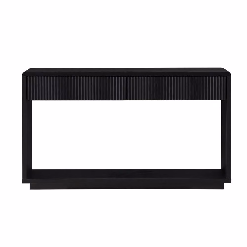 Matteo Modern Fluted Black Wood Storage Cabinet for Hallway and Living Room – 2