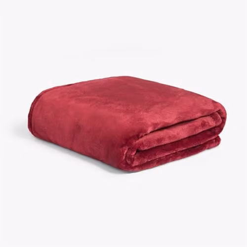 OHS Red Fluffy Fleece Throw Blanket, W/D/H: 120 x 150 cm