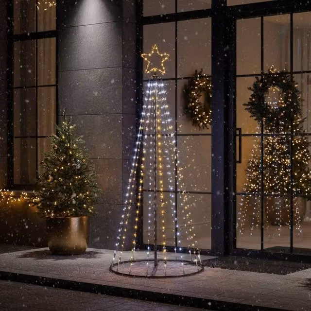 Garden Greatness Illuminated Multi Action Pyramid Tree in Black