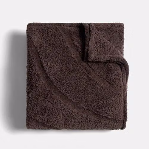 OHS Tufted Teddy Fleece Throw Blanket, Brown, W/D/H: 180 x 200 cm – 3