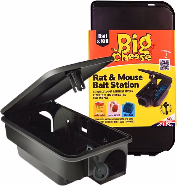 The Big Cheese Tamper Proof Rat and Mouse Bait Station Box in Black