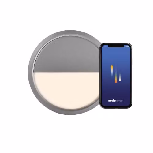 Nordlux Avasmart LED Outdoor Ceiling and Wall Light, Grey Metal, IP54 with Motion Sensor and Bluetooth – 3