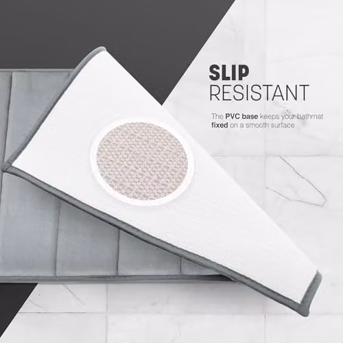 Keplin Memory Foam Bath Mat, Grey, W: 50 cm, L: 80 cm – 5