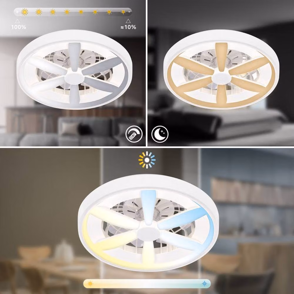 Briloner White RGBIC CCT Dimmable LED Ceiling Light with Fan and Remote Control – 4