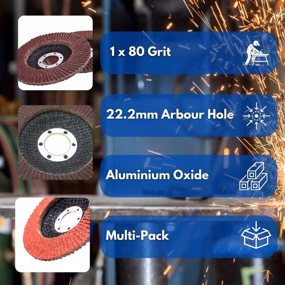 Marco Paul Set of 4 Brown Flap Grinding Sanding Discs for Angle Grinders, 115mm – 3