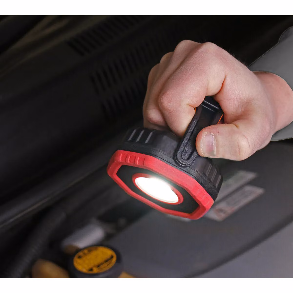 Loops 360° Pocket Floodlight - 7W COB LED Rechargeable Omnidirectional Light with Magnetic Base - Red – 4