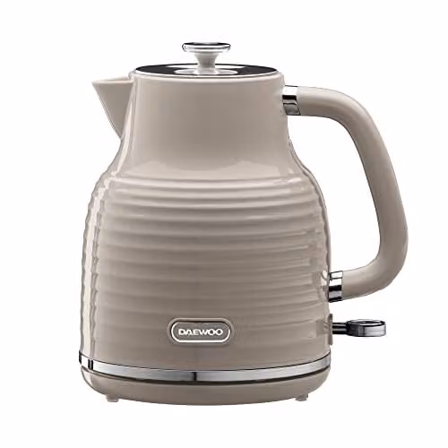 Daewoo Sienna 1.7 l Rapid Boil Cordless Electric Kettle with Auto Shut Off and Limescale Filter, Taupe