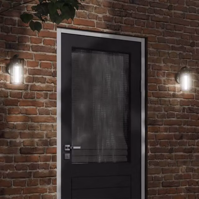 Berkfield Home Black Stainless Steel Outdoor Wall Lanterns, 2 Pack – 1