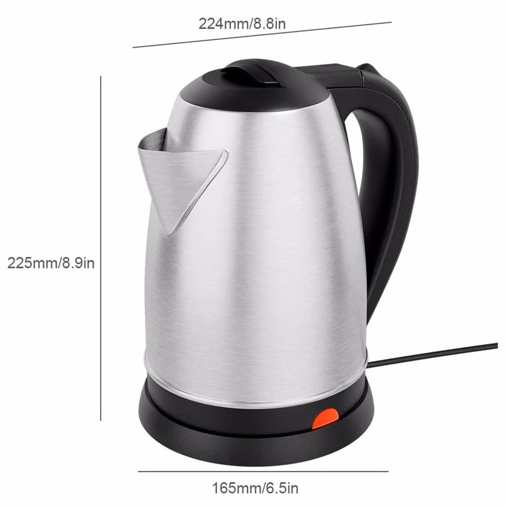 Nordara 2L 1500W Stainless Steel Cordless Electric Kettle with Auto Shut-off in Silver – 2