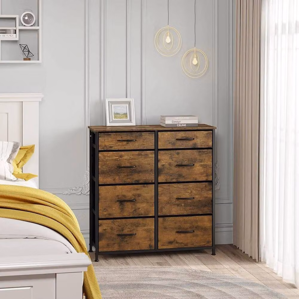 SPETLEK Brown Industrial Chest of Drawers for Bedroom Storage – 2