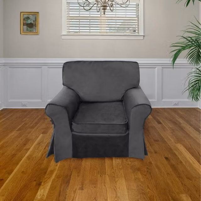 IKEA Ektorp Velvet Sofa Cover in Grey