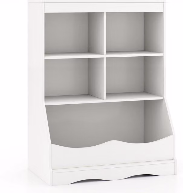 COSTWAY Kids Display Bookcase Toy Organiser in White MDF
