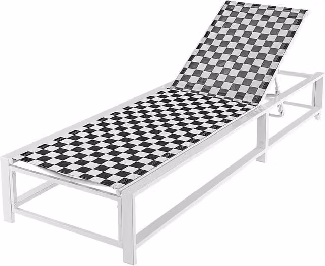 Gymax White Metal Patio Chaise Lounge Recliner with Wheels for Outdoor and Poolside Use – 1