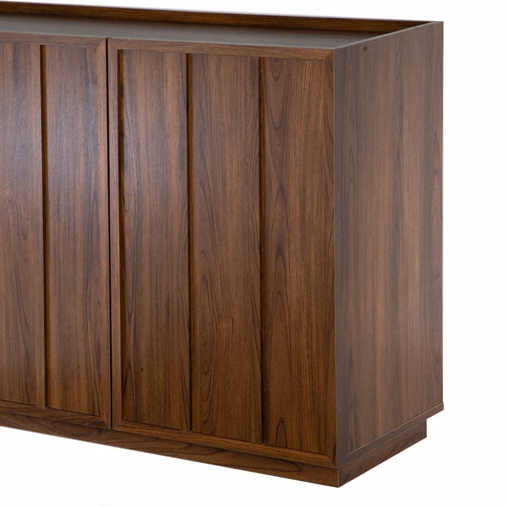 CALICOSY ABEL 3-Door Sideboard in Dark Brown Walnut-Effect, Width: 140 cm – 4