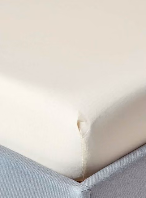 Homescapes Egyptian Cotton Extra Deep Fitted Sheet, Beige, 200 Thread Count, W/D/H: 200 x 183 x 46 cm