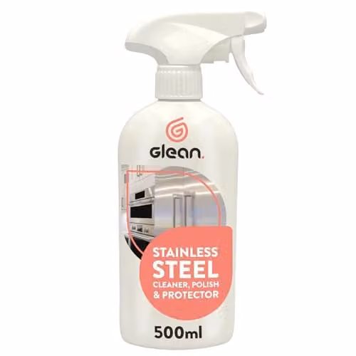 GLEAN Stainless Steel Cleaner and Polish Spray, White, 500ml