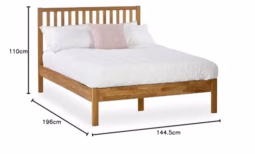 Julian Bowen Coxmoor Solid Oak Wooden Bed Frame in Brown, W/D/H: 140 x 200 x 144.5 cm – 2