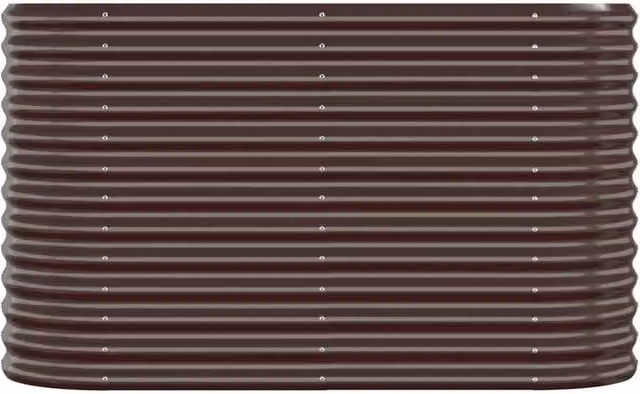 Berkfield Home Garden Brown Powder-coated Steel Raised Bed W/D/H: 114 x 40 x 68 cm – 1