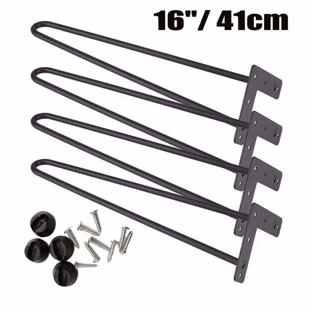 EONLION 4-Piece Metal Hairpin Legs in Black, Height: 41 cm – 3