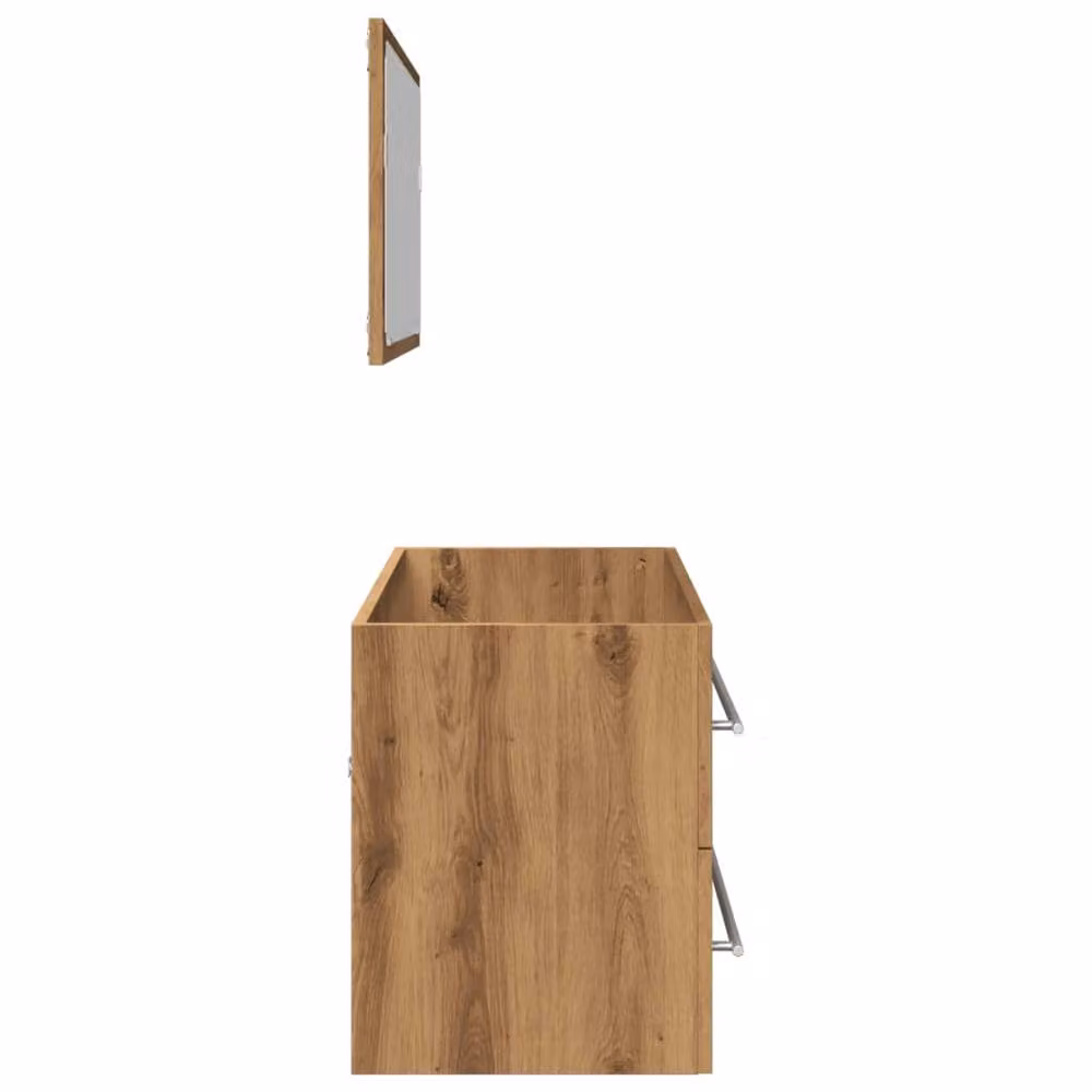 Berkfield Home 2 Piece Modern Bathroom Furniture Set including Vanity Unit and Mirror Cabinet in Artisan Oak Brown – 2