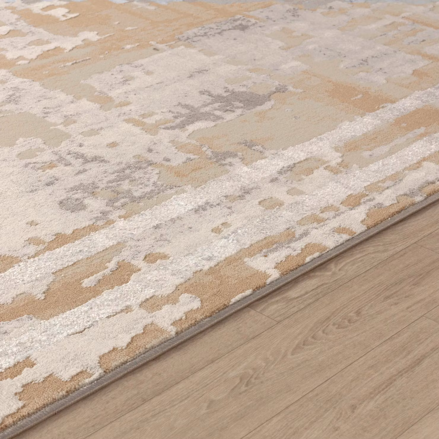Livabliss Lustro Abstract Modern Marble Rug in Beige, Grey and White, W/D: 120 x 170 cm – 3