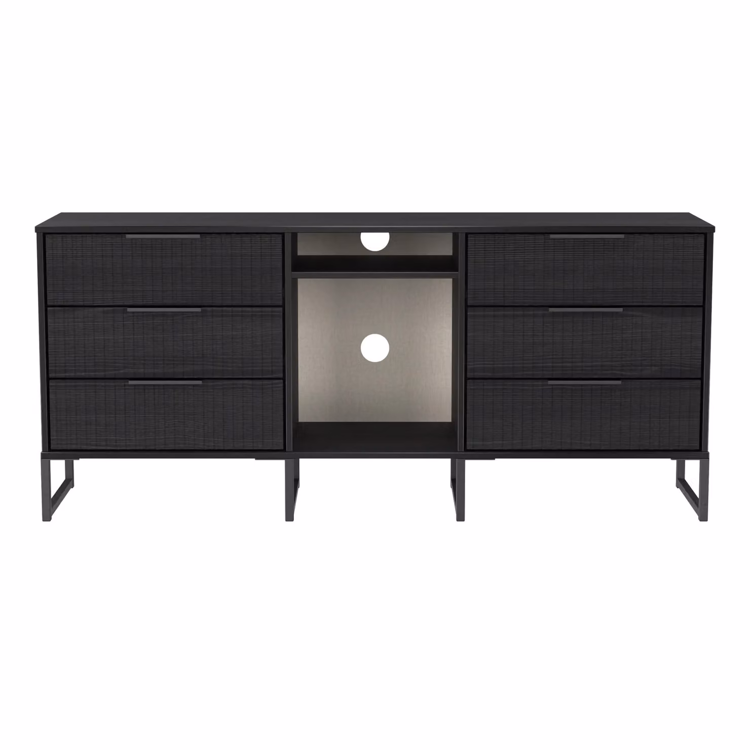 Ready Assembled 2 U Menai 6 Drawer Black Matt Modern Sideboard – 2
