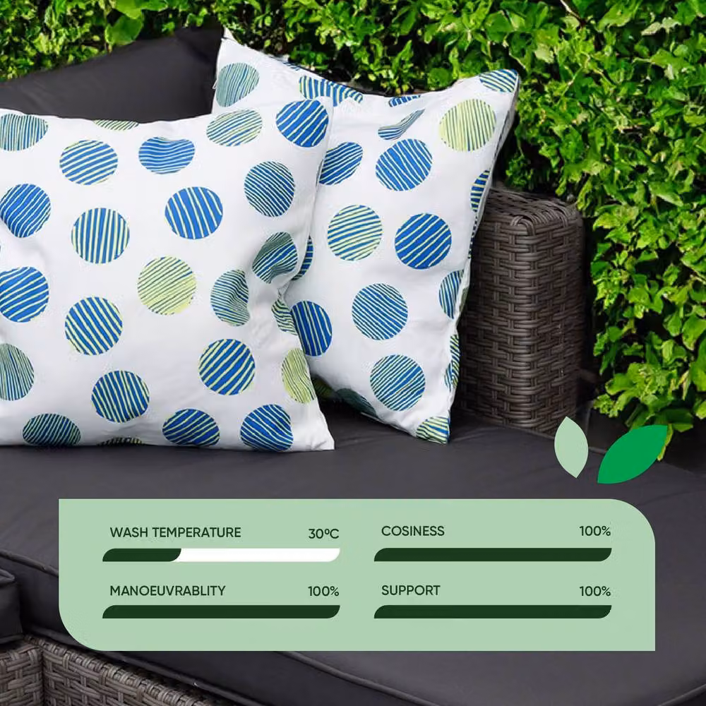 Gardenwize Pack of 2 Polka Dot Outdoor Scatter Cushions in Multicolour and White – 2