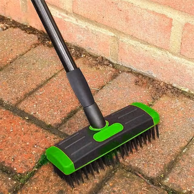 Garden Mile Manual Weed Removable Wood Brush in Green and Black
