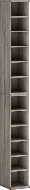 HOMCOM Set of 2 Modern Wood CD Media Display Shelf Units with Adjustable Shelves – 1