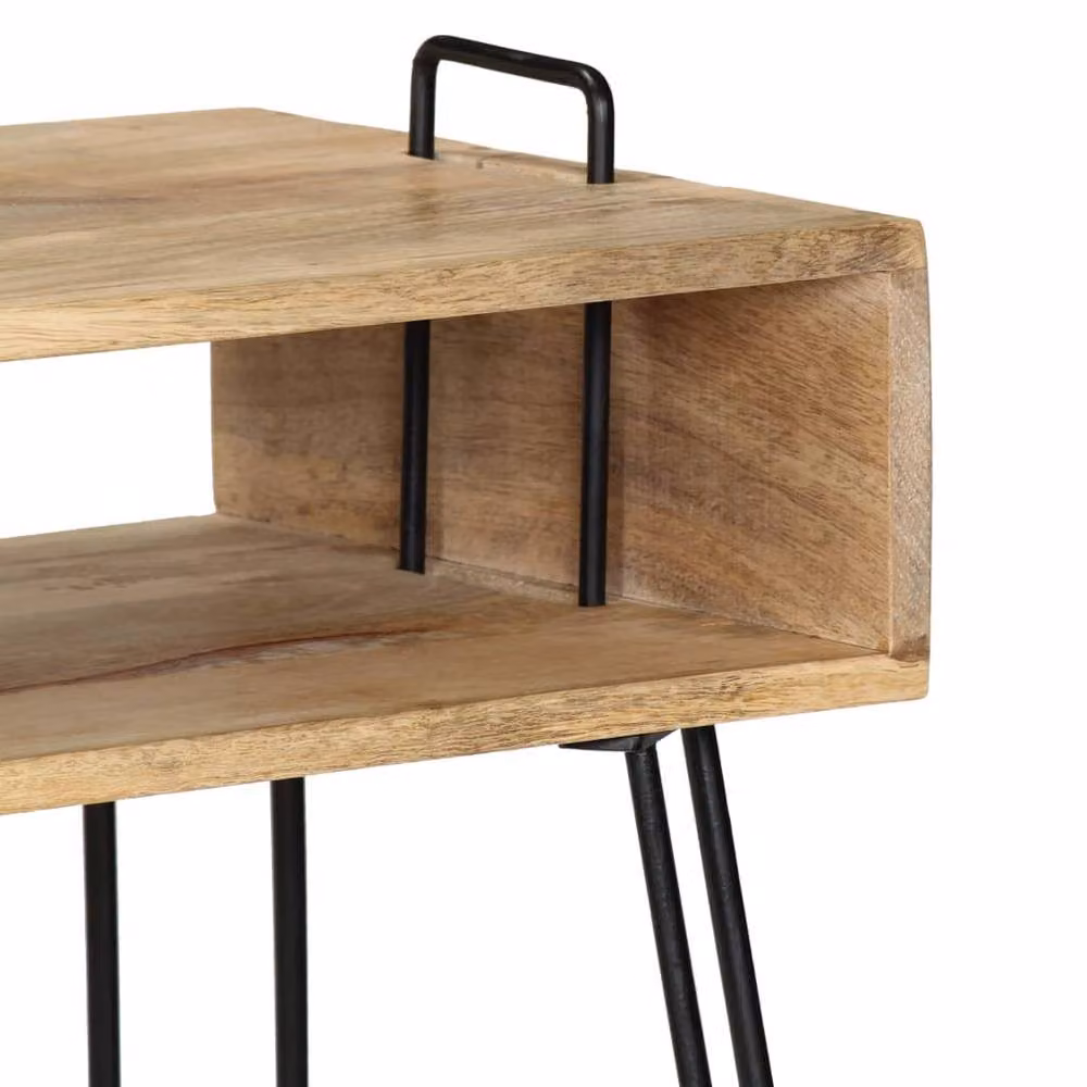 Berkfield Home Decorative Console Table in Brown Solid Mango Wood W/D/H: 115 x 35 x 76 cm – 4