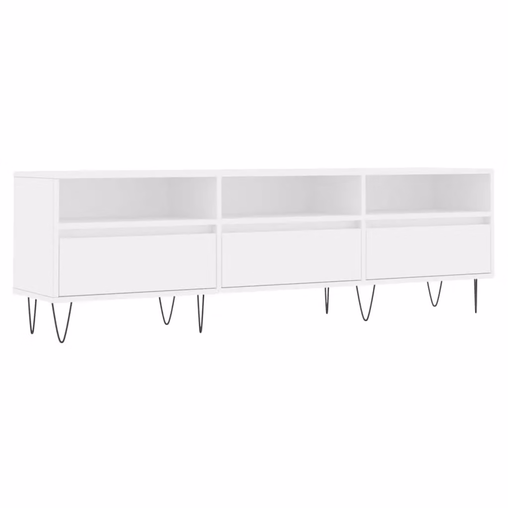 Berkfield Home Modern White TV Cabinet W: 150 cm, D: 30 cm, H: 44.5 cm – 2