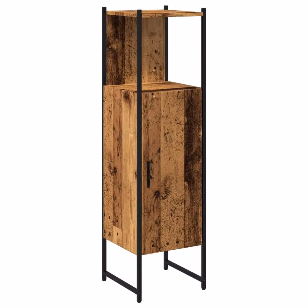Berkfield Home Freestanding Bathroom Cabinet in Old Wood Brown, W/D/H: 33 x 33 x 120.5 cm – 2